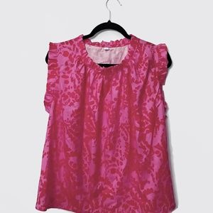 Hot-pink Ruffled Top